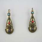 Banquet Fashion Jewelry Vintage Bronze Color Stones Earrings