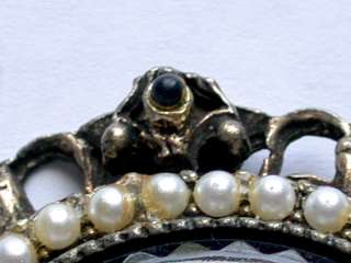   is for a Beautiful Victorian Pearl, Onyx & Gemstone Pendant/Pin