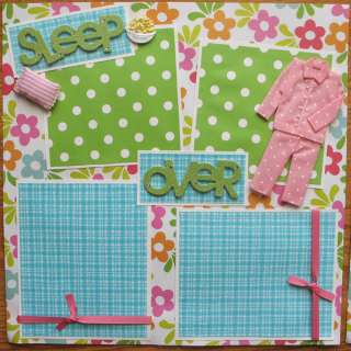 Sleep Over Girls Party Premade Scrapbook Pages Amy  