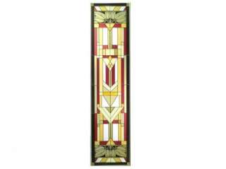 Mission Style Craftsman Color Stained Art Glass Panel  