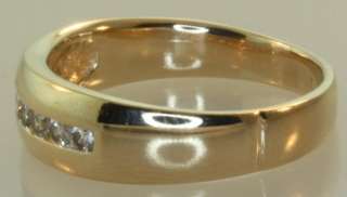 14k yellow gold .24ct diamond wedding band ring vintage  