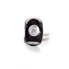 Bling Jewelry Smiley Face Moon Black Enamel Bead Compatible with 