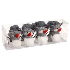   Snowman Ornament (4 Ea./Box) White Gray (Pack of 10)