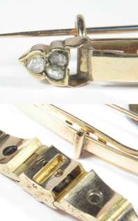 UNUSUAL ANTIQUE GOLD DIAMOND HINGED RING / PIN c1860  