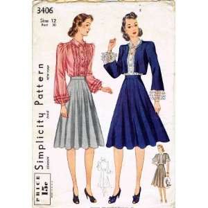   3406 Sewing Pattern Bolero Blouse Skirt Bust 30 Arts, Crafts & Sewing