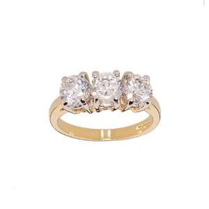   Three Stone Cubic Zirconia Ring That Looks Expensive Size 10 Jewelry