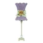   with Lavender Scalloped Hourglass Shade and Green Bow with Yellow Rose