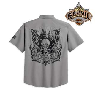 Harley Davidson® Mens S/S Shirt w/ Skull Back Graphic 96651 12VM 