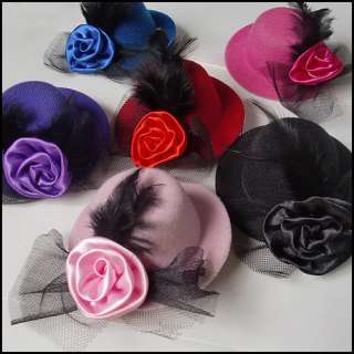 1pc Of Mini Hat Clip With Feather