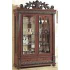 wildon home bella curio cabinet in mahogany and ash burl