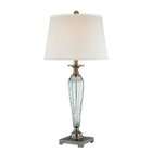  Source LS 21064 Avidan Table Lamp, Clear Glass with White Fabric Shade