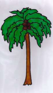 faux stained glass palm tree window cling  