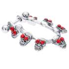   Ruby eyed CZ Accented Voodoo Skulls Cartilage Piercing Cuff Earring