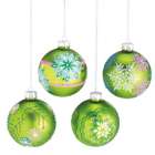 DDI Large Green Patterned Christmas Ball Ornament(Pack of 4)