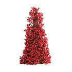   Pack of 2 Red Outdoor Gooseberry Christmas Cone Topiary Trees 24