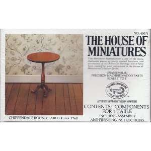 Dollhouse Furniture Kit  Chippendale Round Table/ Circa 1760 #40074 