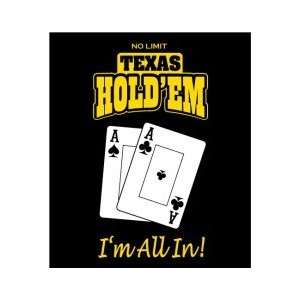  Texas Hold Em Poker Im All In Throw Blanket Sports 