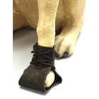 SHOPZEUS Lace up Leather Dog Boots, Color Brown, Size Large