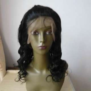 14 Indian Remy Hair Full Lace Front Wigs Jet Black  