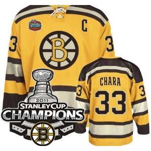  Boston Bruins Authentic NHL Jerseys Zdeno Chara YELLOW Hockey Jersey 
