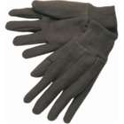  Gloves   Brown Jersey Gloves w/Knit Wrist (65% Cotton/35% Polyester 