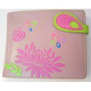  Flowers & Butterflies WALLET Mauve Pink Faux Leather 