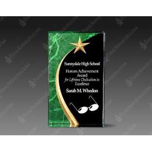  Green Carved Star Acrylic Award 