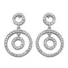 Allurez Circle Diamond Drop Earrings in 14k White Gold (1.0 ctw)