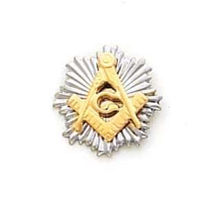  Two Tone Masonic Tie Tac   10k Gold/14kt two tone gold 
