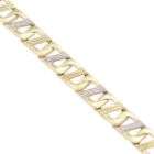 steel horse shoe link bracelet with 18kt yellow gold plating measures 