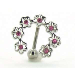 Body AccentzTM Belly Button Ring Navel Vine CZ Reverse Body Jewelry 14 