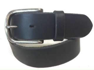 Black J. Crew Leather Belt Mens 34 NWOT Dress Silver  