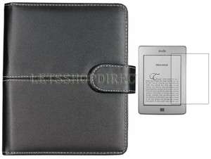 New Black Leather Case Cover Pouch Sleeve for  Kindle Touch+LCD 