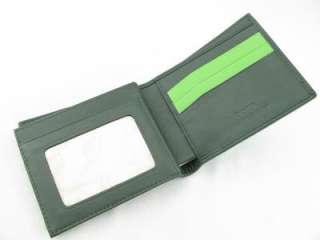 Genuine Polished Stingray Leather Skin Bi Fold Wallet GREEN + FREE 