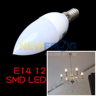 12 SMD LED Candle E14 Warm White Light Bulb Lamp L  