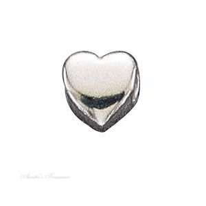  Sterling Silver High Polished Pendant Heart Spacer Bead Jewelry