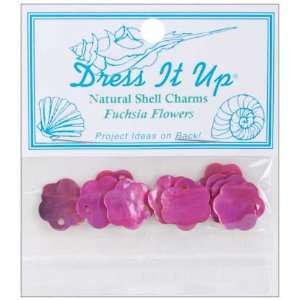  Dress It Up Natural Shell Charms 5/8 10/Pkg Fuchsia 