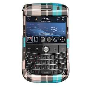  RIM Blackberry Bold 9000 Blue Check Design Snap On Case Cover 