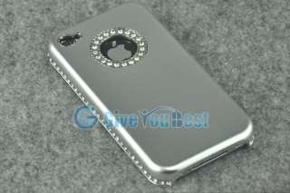 Deluxe Silver Diamond Aluminum Chrome Hard Back Case Skin For iPhone 4 