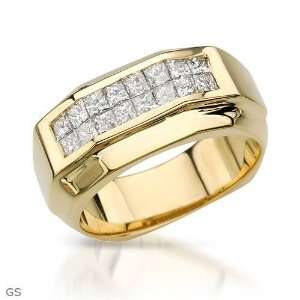  CleverEves 1.15.Ctw Diamonds 14K Gold Mens Ring   Size 9 