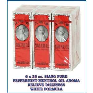  6 X 25 Cc. Siang Pure Peppermint Menthol Oil Aroma Relieve 