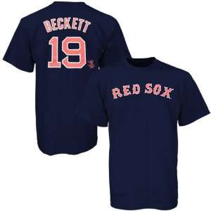   Josh Beckett Navy Blue Player Name & Number T shirt