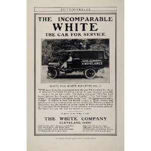 1908 Ad White Ambulance Automobile Car Vintage   Original Print Ad 