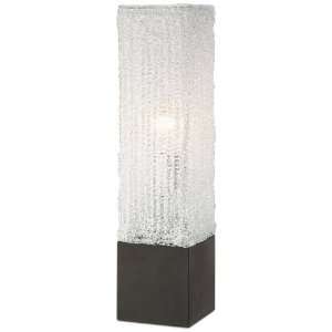  Textured Clear Acrylic Rectangular Accent Table Lamp