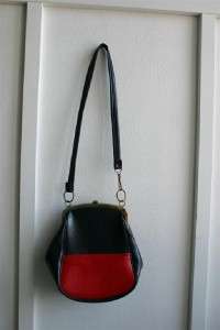 VTG 60s lot 2 navy blue red white stripe mod handbag purse  