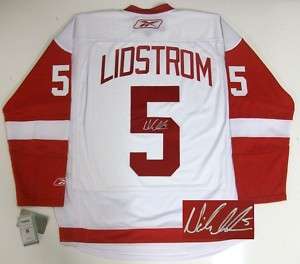 NICKLAS LIDSTROM SIGNED 08 CUP DETROIT RED WINGS JERSEY  