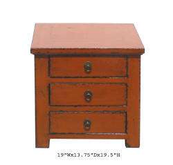 Orange Three Drawer Nightstand End Table Cabinet WK1871  