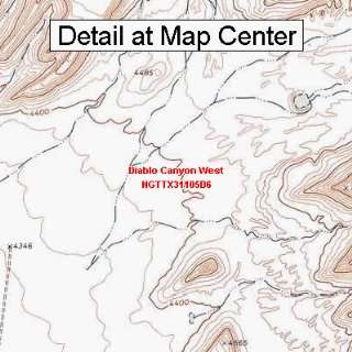 USGS Topographic Quadrangle Map   Diablo Canyon West, Texas (Folded 