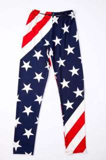 USA American Flag Tights Leggings Pants One Size  