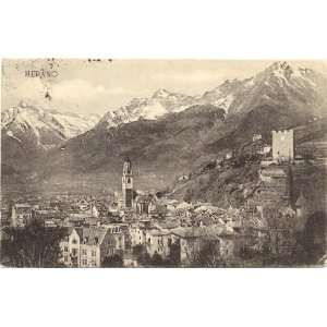  1920s Vintage Postcard Panoramic View of Merano Italy 